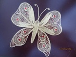Бабочка филигрань  золотая нить ручная работа, photo number 3