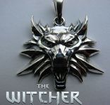 Ведьмак (В) серебряный  медальон (амулет, подвеска, кулон, )  The Witcher (тот что меньше), фото №2