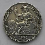 Индокитай 50 центов 1936 год  серебро 900, фото №2