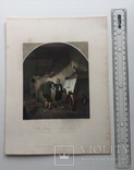 Старинная цветная гравюра. 1840 год. Художник. Сцена из жизни Брауэра. (26,7х20,5см.)., фото №9