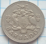 25 центов, Барбадос, 1981г., фото №2