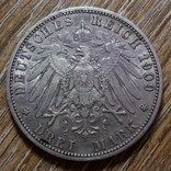 Пруссия 3 марки 1909 г., фото №3