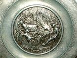Настенная тарелка олово барельеф  Охота Германия, фото №3
