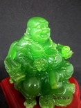 Статуэтка Будда Пекин зеленого стеклo, фото №5