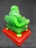 Статуэтка Будда Пекин зеленого стеклo, фото №7