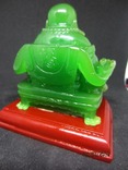 Статуэтка Будда Пекин зеленого стеклo, фото №8