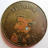Великобритания, токен для автоматов 5 пенсов "Gemini", фото №2