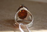 Серебряное кольцо с янтарем и золотом, фото №6