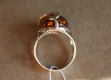Серебряное кольцо с янтарем и золотом, фото №7