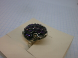 Кольцо с камнями аметистового цвета. Новое, фото №6