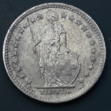½ франка, Швейцария, 1957 год, серебро, 835-я проба, 2.5 грамма, фото №3