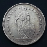 1 франк, Швейцария, 1963 год, серебро 835-й пробы, 5 грамм, фото №3