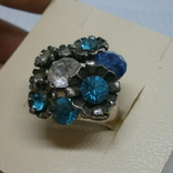 Кольцо с цветами и камнями, фото №4