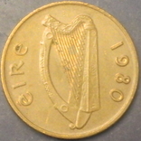 1 пенні Ірландія 1980, фото №3