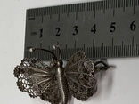 Винтажный.800 Стерлинг бабочка брошь, филигрань, 7,77 гр. , с застежкой, 1930-1940-х годов, фото №8