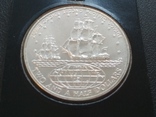 Корабль парусник 2,5 доллара 1974 острова Кука серебро, фото №4