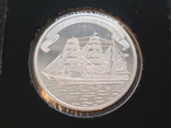 Корабль парусник 2 доллара 2008 острова Кука серебро, фото №2