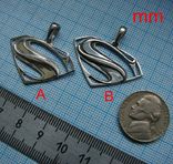 (А) Амулет (подвеска, кулон) Супермена серебро 925 (Родиевое покрытие), фото №6