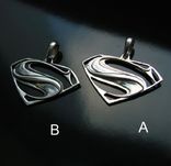 (А) Амулет (подвеска, кулон) Супермена серебро 925 (Родиевое покрытие), photo number 7