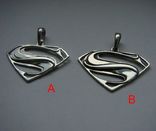 (B) Амулет (подвеска, кулон) Супермена серебро 925 (Чернение), фото №11