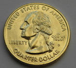 США 25 центов Позолота 1999 Джорджия, фото №3