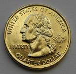 США 25 центов Позолота 1999 Коннектикут, фото №3