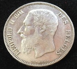 5 франков 1868 г., Бельгия, LEOPOLD II, фото №3