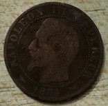 Франция 5 сантимов, 1854 г. Отметка монетного двора: "W" - Лилль, фото №2