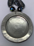Ожерелье из биссера с большим круглым кулоном с Англии, фото №6