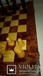 Шахматы нарды 37 37см  шпон кость красное днрево, фото №3
