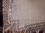 Старинный платок белой шерсти огромного размера(2.2 метра), фото №5