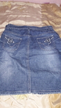 Юбка джинс размер 46/ 29. Вышивка., фото №4