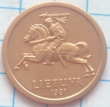  10 центов, Литва, 1991г., фото №2