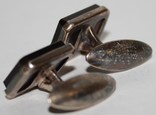 Запонки серебрянные 875 с натуральным камнем (СССР), фото №4
