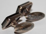Запонки серебрянные 875 с натуральным камнем (СССР), фото №5