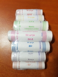Набір обігових та розмінних монет України 1, 2, 5, 10, 25, 50 коп та 1 грн у роликах набор, фото №2