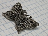 Винтажная брошь в виде бабочи из Англии (серебро), фото №2