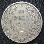 Чили 1 песо 1917, фото №2