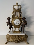Итальянские старинные часы Imperial Verde Delle Alpi Marble, маркировка Franz Hermlе, фото №2