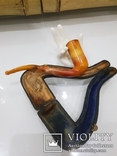 Старинная трубка для курения табака из Янтаря и морской пенки 19 Век , Бельгия, фото №6