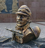 Бронзовый бюст бойца горных егерей "Эдельвейс"., фото №2