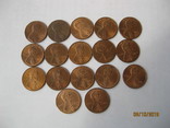 1 цент США 1982-2002 гг. (без повторов), 17 штук, фото №2