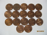 1 цент США 1982-2002 гг. (без повторов), 17 штук, фото №7