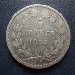 5 франков 1834 Франция  серебро  (,3.4.5)~, фото №3