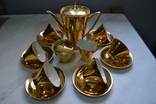 Кофейный сервиз в позолоте Bavaria Seltmann Vohenstrauß Gold на 6 персон (15 предметов), фото №2
