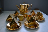 Кофейный сервиз в позолоте Bavaria Seltmann Vohenstrauß Gold на 6 персон (15 предметов), фото №3