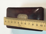 Старая коажанная шкатулка для карт, серебро, фото №9