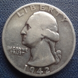 25 центов 1942 США серебро   (,1.2.10)~, фото №2