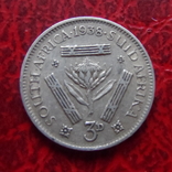 3 пенса 1938 Южная Африка серебро (,12.1.30)~, фото №2