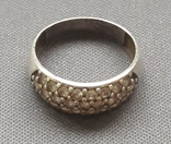 Серебряное кольцо с  камушками 925 пробы, фото №3
